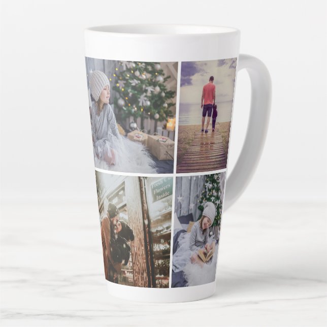 Moderne Familie 6 Foto Collage Urlaub Milchtasse (Rechte Ecke)
