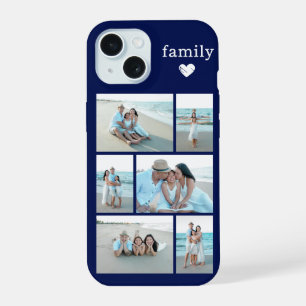 Moderne Familie 6 Foto Navy Blau iPhone 15 Hülle