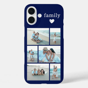 Moderne Familie 6 Foto Navy Blau iPhone 16 Plus Hülle