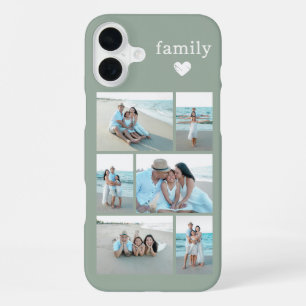 Moderne Familie 6 Foto Sagegrün iPhone 16 Plus Hülle