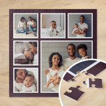 Moderne Familie 6 Square FotoCollage<br><div class="desc">Fügen Sie sechs Ihrer Lieblings-Fotos hinzu, um ein einzigartiges Collage Puzzle aus Foto mit einem größeren Brennfokus und 5 kleineren Quadraten um es herum zu erstellen. Verwenden Sie die Designtools, um mehr Fotos hochzuladen, Text hinzuzufügen und die Schriftart und Farben anzupassen, um Ihr eigenes Foto zu erstellen. Ein nachdenkliches Geschenk...</div>