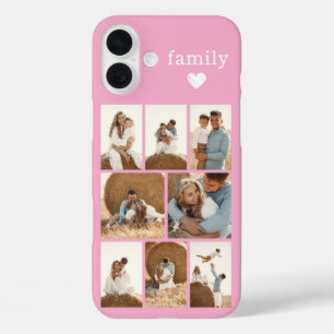 Moderne Familie 8 Foto Rosa iPhone 16 Plus Hülle