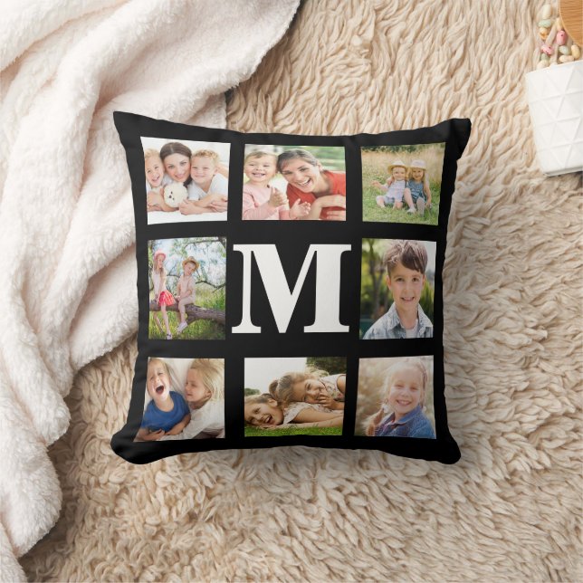 Moderne Familie 8 Fotomaterial Schwarz-weiß halten Kissen (Decke)
