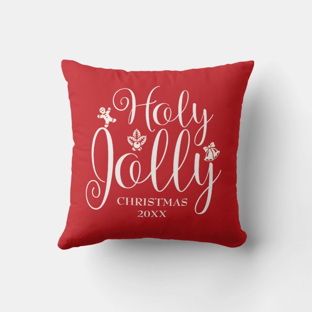 Moderne Familie Anfangs Monogram Weihnachten Kissen (Rückseite)