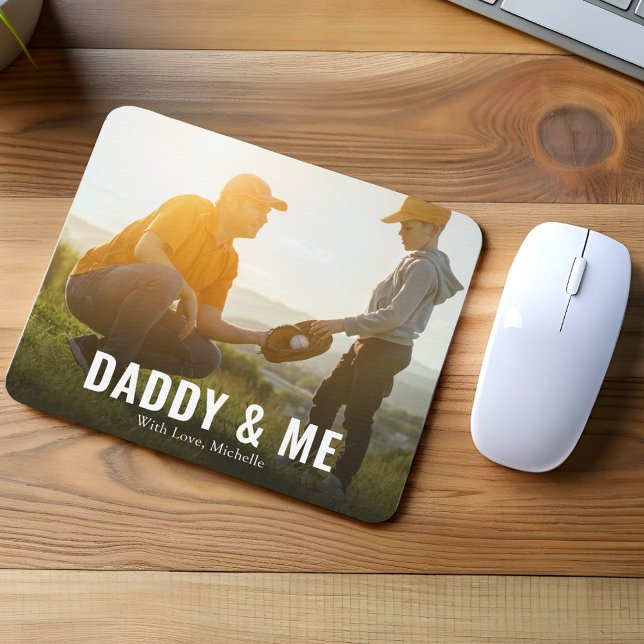 Moderne Familie Daddy und ich Personalisiert Mousepad (Daddy and Me custom mouse pad.)