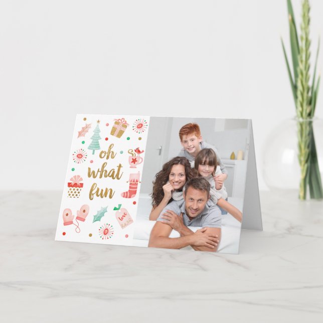Moderne Familie frohe Weihnachts-Fotokarte Karte (Vorderseite)