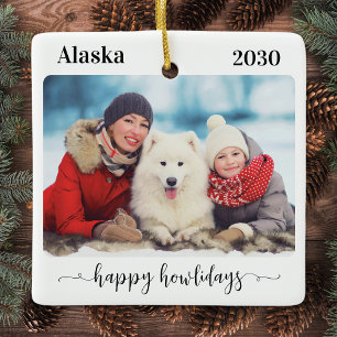 Moderne Familie mit individuellem Hunde-Foto - Fro Keramikornament