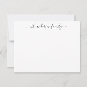 Moderne Familie Nachname Schwarze Skriptkalligrafi Mitteilungskarte