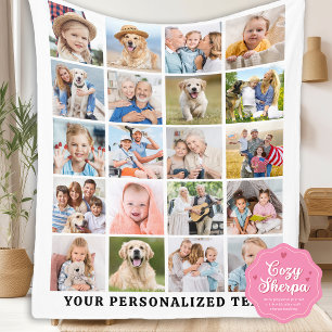 Moderne Familie Personalisierte Süße 20 Fotos Coll Sherpadecke