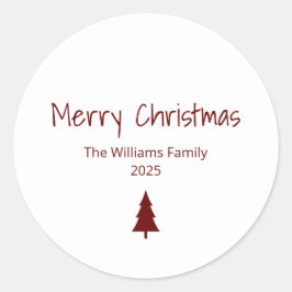 Moderne Familie Simple Boho Weihnachtsbaum Runder Aufkleber
