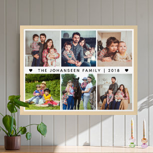 Moderne Familien-Foto-Collage-Jubiläumsbilder Poster