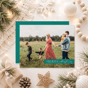 Moderne Familienfoto-Minimalist-Weihnachtskarte Feiertagskarte