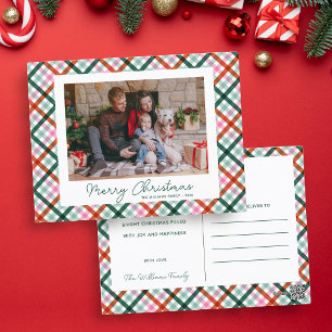 Moderne Familienfoto Weihnachtsgrußkarte Feiertagspostkarte