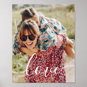 Moderne Familienfoto-Weiße Schrift Liebe Poster