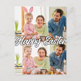 Moderne, familienfreundliche Osterfamilie mit 2 Fo Postkarte