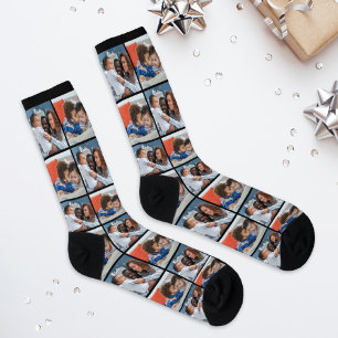 Moderne Familienkinder 2 Foto-Collage-Raster Socken