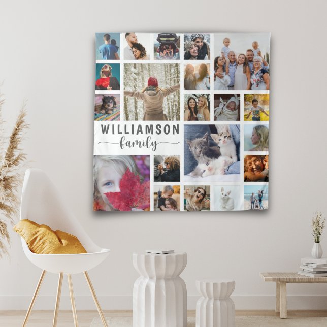 Moderne Familienname 21 FotoCollage Wandteppich (Von Creator hochgeladen)