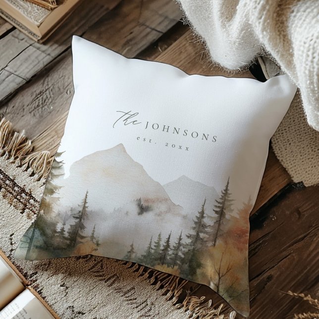 Moderne Familienname Pillow Rustic Kabine Dekorati Kissen (Von Creator hochgeladen)