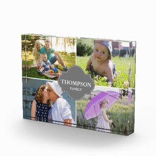 Moderne Familienname und Fotos Graues Wappen