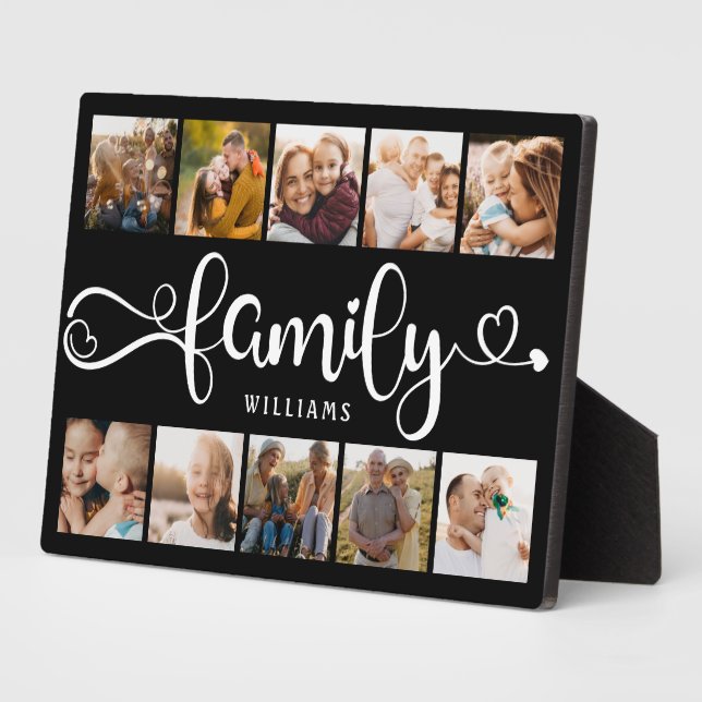 Moderne Familienschrift Collage Chic 10 Foto Colla Fotoplatte (Seite)