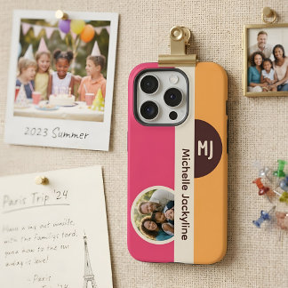 Moderne Farbblock-Anpassung mit individuellem Foto iPhone 15 Pro Hülle