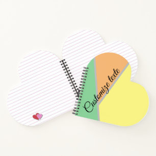Moderne Farbblock-Pastell-Minze & Pfirsich Benutze Notizbuch