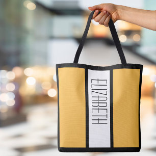 Moderne Farbblock-Personalisierung mit gelbem Mono Tasche