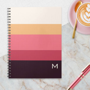 Moderne Farbblock Pink Cream Monogramm Notizblock