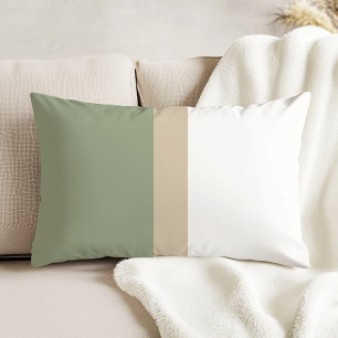Moderne Farbblocksage grün Beige Weiß Dekokissen