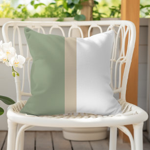 Moderne Farbblocksage grün Beige Weiß Kissen