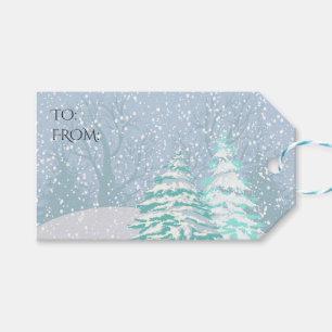Moderne FARBE des Schneebaums Aquamarin Geschenkanhänger