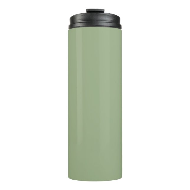 Moderne Farbe Grün Schlicht Solid Color Thermosbecher (Vorderseite)