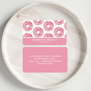 Moderne Farbe Rosa Donuts Beruflich Visitenkarte