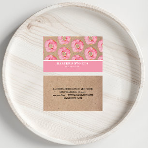 Moderne Farbe Rosa Donuts Beruflich Visitenkarte