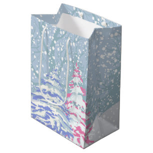 Moderne FARBE zum Schneebaum Mittlere Geschenktüte