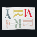 Moderne Farben fröhlich und hell | Happy Holidays Geschirrtuch<br><div class="desc">Moderne Farben fröhlich und hell | Happy Holidays</div>