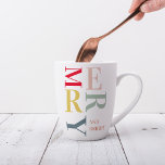 Moderne Farben fröhlich und hell | Happy Holidays Milchtasse<br><div class="desc">Moderne Farben fröhlich und hell | Happy Holidays</div>