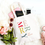 Moderne Farben fröhlich und hell | Happy Holidays Tragetasche<br><div class="desc">Moderne Farben fröhlich und hell | Happy Holidays</div>
