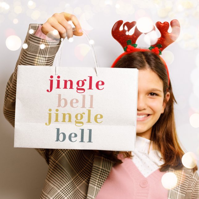 Moderne Farben Jingle Bell Jingle Bell Große Geschenktüte (Von Creator hochgeladen)
