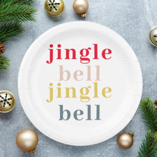 Moderne Farben Jingle Bell Jingle Bell Pappteller