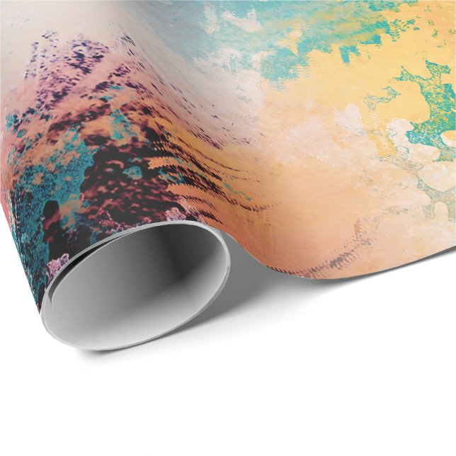 Moderne Farben Pinselstriche Pinselstriche Malerei Geschenkpapier (Rolleneckpunkt)