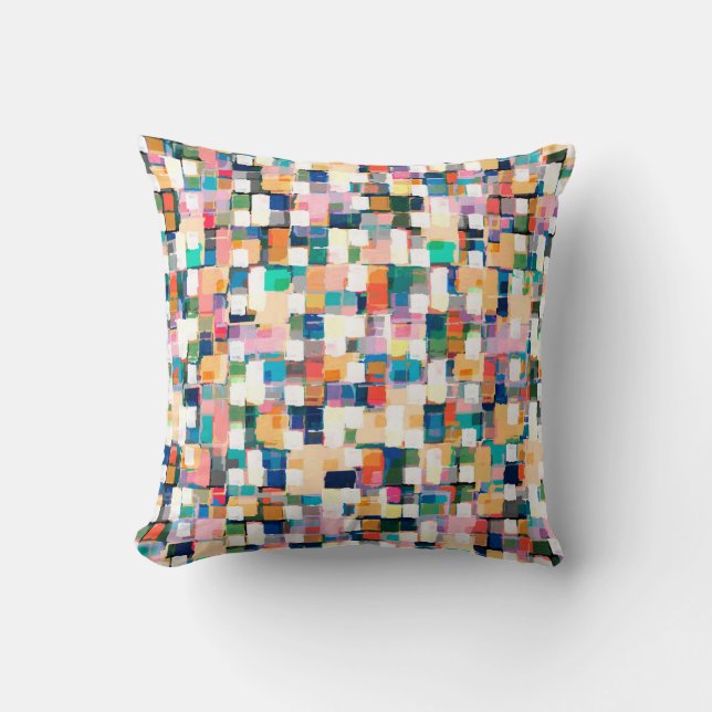 Moderne Farben Pinselstriche Pinselstriche Malerei Kissen (Vorderseite)