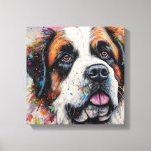 Moderne Farben St. Bernard Dog Kunst