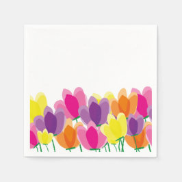 Moderne Farben und Blumen Serviette