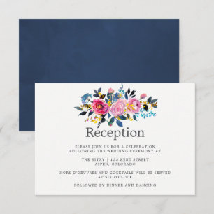 Moderne Farben Watercolor Blumenempfang Einladung