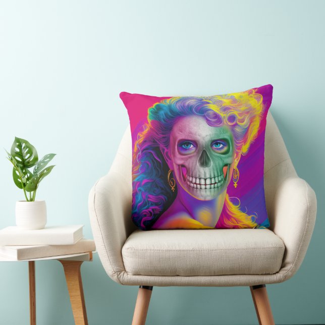 MODERNE FARBENFARBIGE SKULL FACE HALLOWEEN STIL KISSEN (Stuhl )
