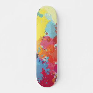 Moderne farbenfrohe abstrakte Farbspritzer-Muster Skateboard