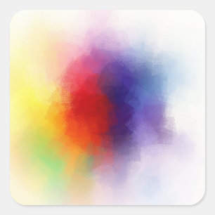 Moderne farbenfrohe abstrakte Kunst leere trendige Quadratischer Aufkleber