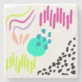 Moderne, farbenfrohe Abstrakte Muster. Steinuntersetzer