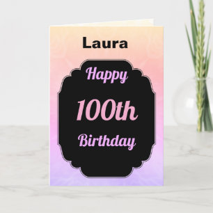 Moderne farbenfrohe Add name 100 th Birthday Karte